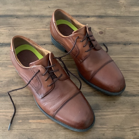 Florsheim Size 9 Mens Brown Leather Center Cap Toe Oxford - Picture 3 of 4